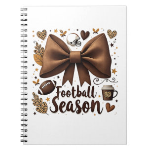 Game Day Football Boog Coquette Voetbal Seizoen  Notitieboek
