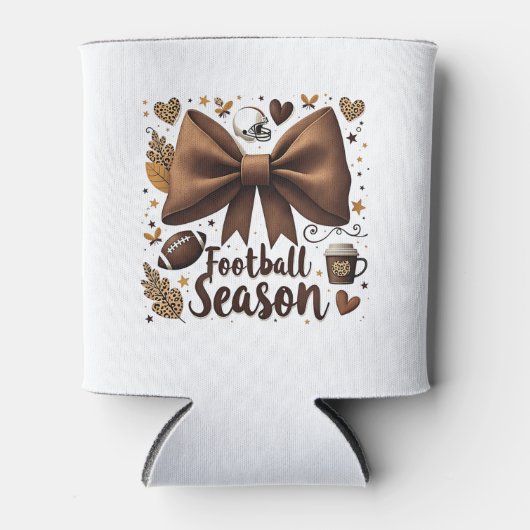 Game Day Football Bow Coquette Football Seizoen Blikjeskoeler (Voorkant)