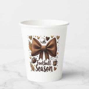 Game Day Football Bow Coquette Football Seizoen Papieren Bekers