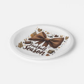 Game Day Football Bow Coquette Football Seizoen Papieren Bordje (Gekanteld)