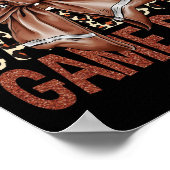 Game Day Football Bow Leopard Vrouwen Meisjes Kind Poster (Hoek)