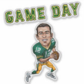 Game Day Football Cartoon ontwerp | Sticker (Voorkant)