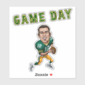 Game Day Football Cartoon ontwerp | Sticker (Vel)