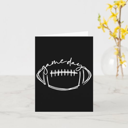Game Day Football Game Day Vibes Football Lover Wo Kaart (Gele Bloem)
