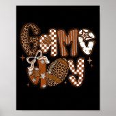 Game Day Football Girly Lace Bow Team Srit Girls B Poster (Voorkant)