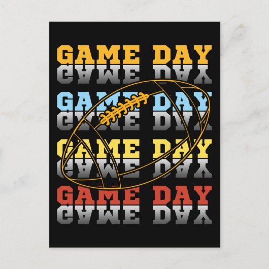 Game Day Football Lover Typografie Briefkaart (Voorkant)