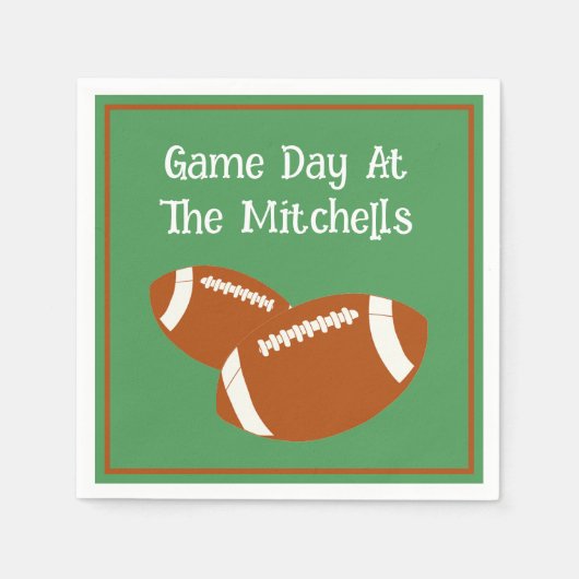 Game Day Football PERSONALISEREN Papier Servet (Voorkant)