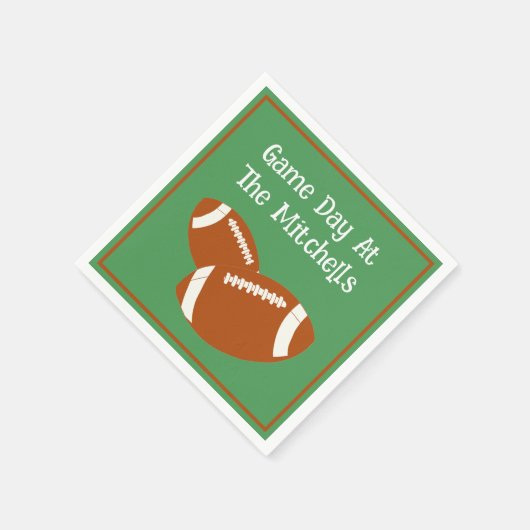 Game Day Football PERSONALISEREN Papier Servet (Hoek)