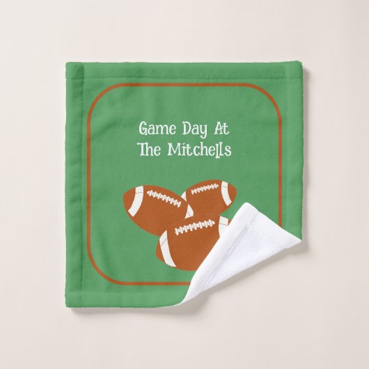 Game Day Football PERSONALISEREN Unisex Bar Handdo Washandje (Wasdoekje)