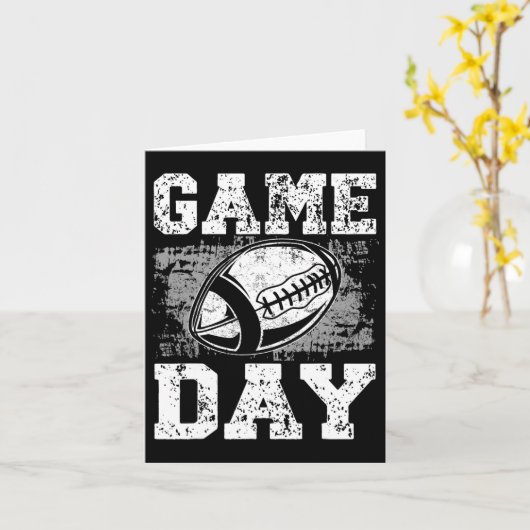 Game Day Football Retro Throwback Heren Dames Spor Kaart (Gele Bloem)