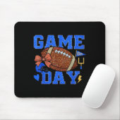 Game Day Football Season Football Mama Blue Gold B Muismat (Met muis)