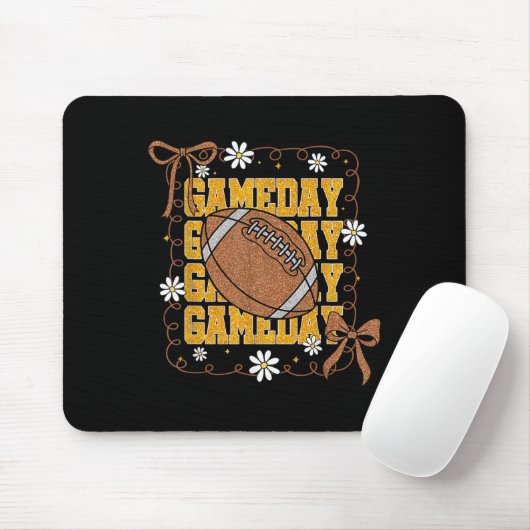 Game Day Football Season Football Mama Girl Black  Muismat (Met muis)