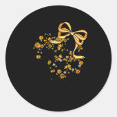 Game Day Football Season Football Mama Girl Black  Ronde Sticker (Voorkant)