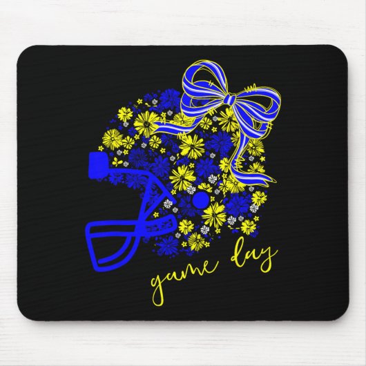 Game Day Football Season Football Mama Girl Blue G Muismat (Voorkant)