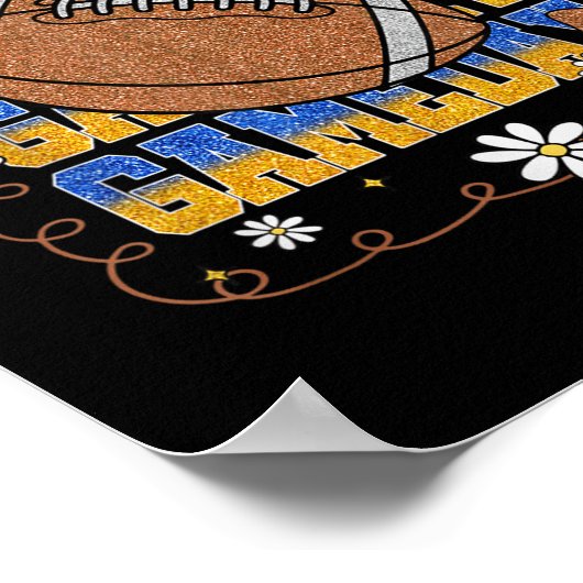 Game Day Football Season Football Mama Girl Blue G Poster (Hoek)