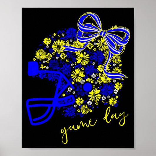 Game Day Football Season Football Mama Girl Blue G Poster (Voorkant)