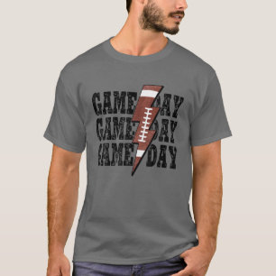 Game Day Football Season Lightning Bolt Funny Foot T-shirt
