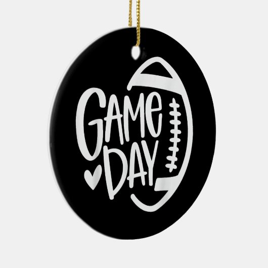 Game Day Football Seizoen Funny Mannen Vrouwenteam Keramisch Ornament (Rechts)