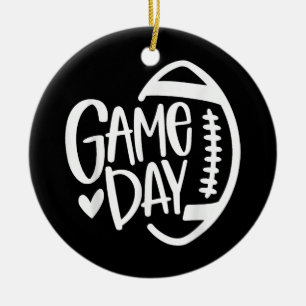 Game Day Football Seizoen Funny Mannen Vrouwenteam Keramisch Ornament