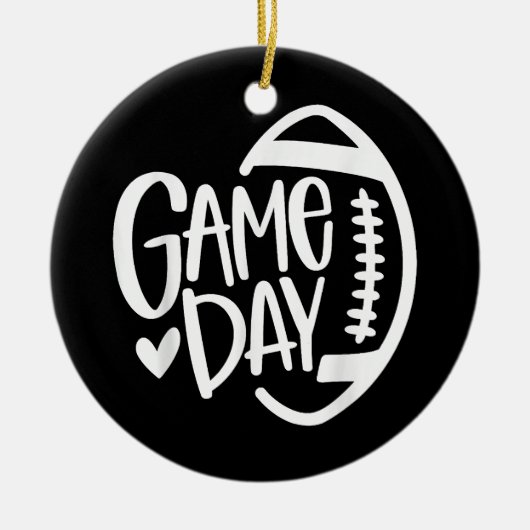 Game Day Football Seizoen Funny Mannen Vrouwenteam Keramisch Ornament (Voorkant)
