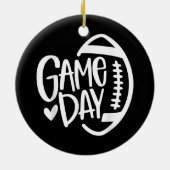 Game Day Football Seizoen Funny Mannen Vrouwenteam Keramisch Ornament (Achterkant)