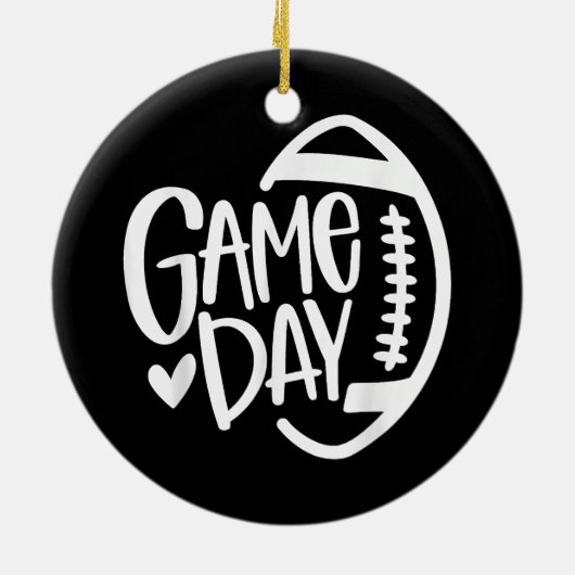 Game Day Football Seizoen Funny Mannen Vrouwenteam Keramisch Ornament (Achterkant)