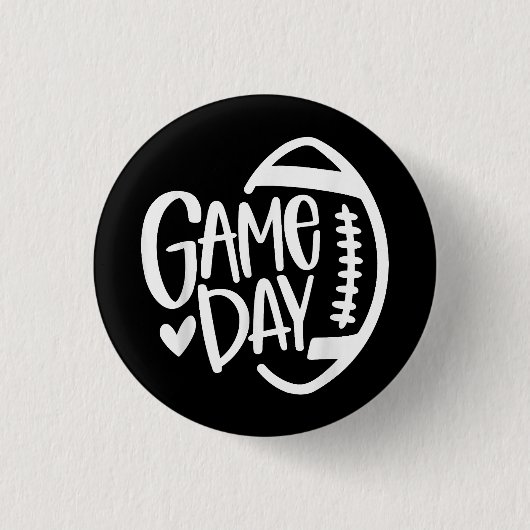 Game Day Football Seizoen Funny Mannen Vrouwenteam Ronde Button 3,2 Cm (Voorkant)