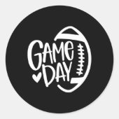 Game Day Football Seizoen Funny Mannen Vrouwenteam Ronde Sticker (Voorkant)