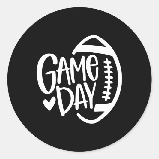Game Day Football Seizoen Funny Mannen Vrouwenteam Ronde Sticker (Voorkant)