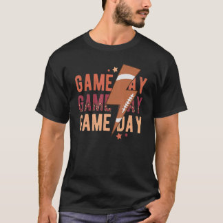 Game Day Football Seizoen Retro Team Sport Volwass T-shirt