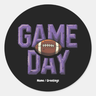 Game Day Football Speler Vintage Sport Ontwerp Ronde Sticker
