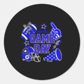 Game Day Football Touchdown Season Girly Team Srit Ronde Sticker (Voorkant)