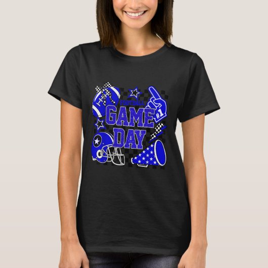 Game Day Football Touchdown Season Girly Team Srit T-shirt (Voorkant)
