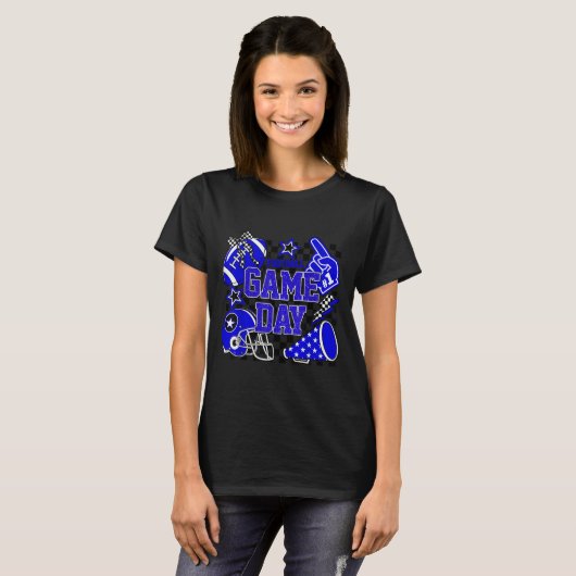 Game Day Football Touchdown Season Girly Team Srit T-shirt (Voorkant volledig)