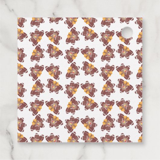 Game Day Football Turkey Feathers Brown Bedankjes Labels (Achterkant)