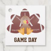 Game Day Football Turkey Feathers Brown Bedankjes Labels (Voorkant)