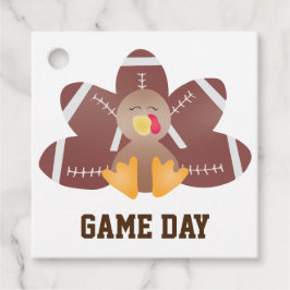 Game Day Football Turkey Feathers Brown Bedankjes Labels