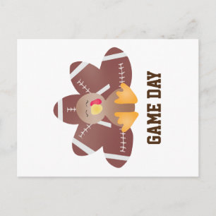 Game Day Football Turkey Feathers Brown Briefkaart