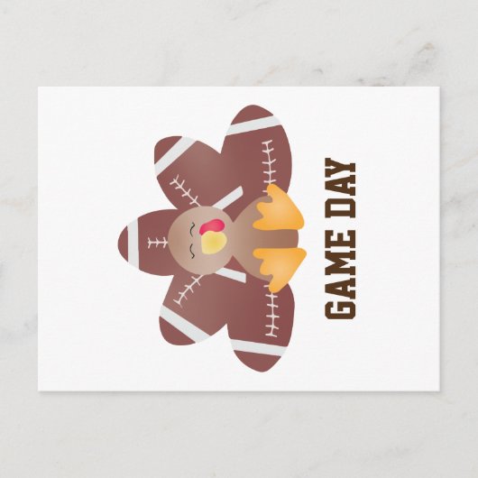 Game Day Football Turkey Feathers Brown Briefkaart (Voorkant)