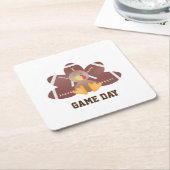 Game Day Football Turkey Feathers Brown Kartonnen Onderzetters (Schuin)