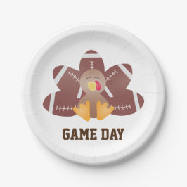Game Day Football Turkey Feathers Brown Papieren Bordje