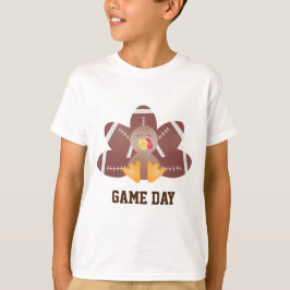 Game Day Football Turkey Feathers Brown T-shirt