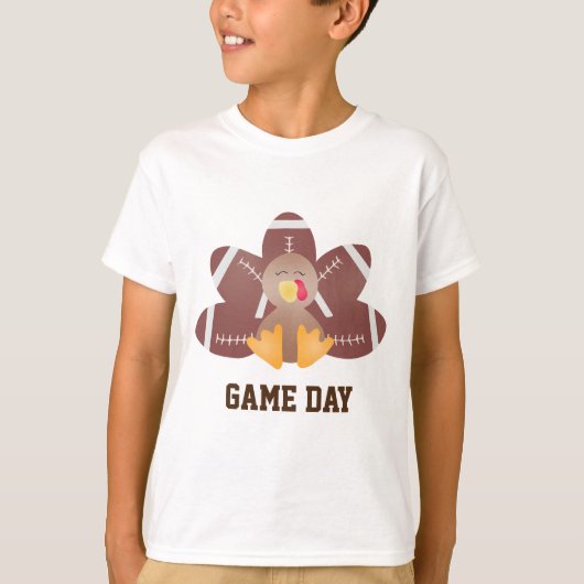 Game Day Football Turkey Feathers Brown T-shirt (Voorkant)