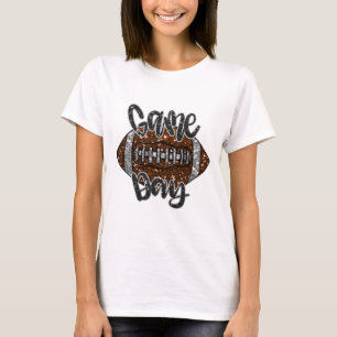 Game Day Footbyll Bling Bling Footbyll Lover Herfs T-shirt