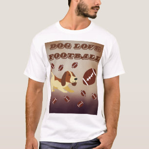 Game Day Funny Dog Mannen Football T-shirt