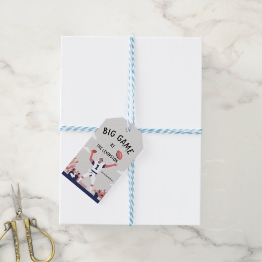 Game Day Glory: Super Bowl Bash 2025 Cadeaulabel (Met Touw)