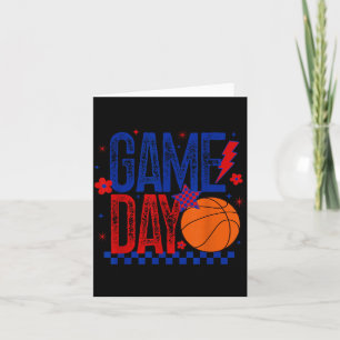 Game Day Honkbalseizoen Retro Tipoff Blauw Rood Kaart