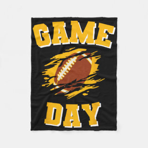 Game Day Kick Off Football zwart en geel Team F Fleece Deken