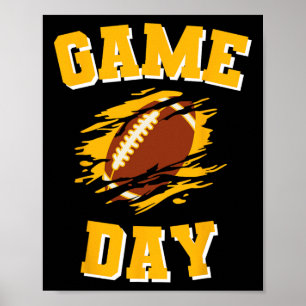 Game Day Kick Off Football zwart en geel Team F Poster