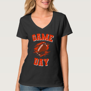 Game Day Kick Off Voetbal Oranje en Bruin Team F T-shirt